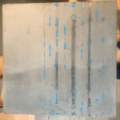 Concrete sculpture painting with blue resin inclusion by Francesco Passaniti 2008-ICD-696788