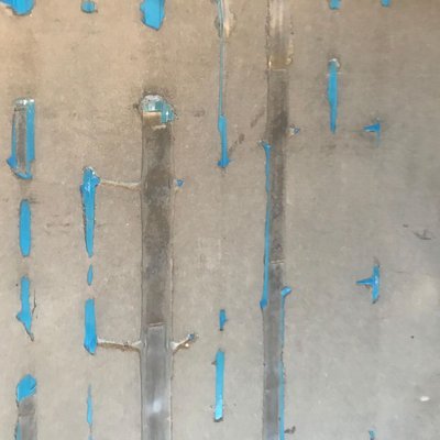 Concrete sculpture painting with blue resin inclusion by Francesco Passaniti 2008-ICD-696788