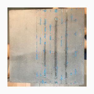 Concrete sculpture painting with blue resin inclusion by Francesco Passaniti 2008-ICD-696788