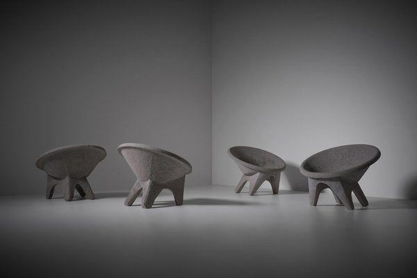 Concrete Sphere Garden Chair, Italy 1960s, Set of 2-CO-1755003