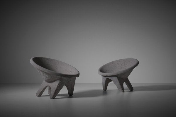 Concrete Sphere Garden Chair, Italy 1960s, Set of 2-CO-1755003