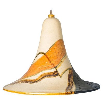 Cone Beige Orange Ceramic Pendant Light, 1970-VDW-1776411