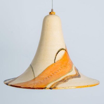 Cone Beige Orange Ceramic Pendant Light, 1970-VDW-1776411