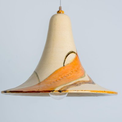 Cone Beige Orange Ceramic Pendant Light, 1970-VDW-1776411