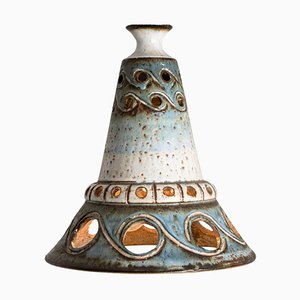 Cone Blue Ceramic Pendant Light, Denmark, 1970s-VDW-1735630