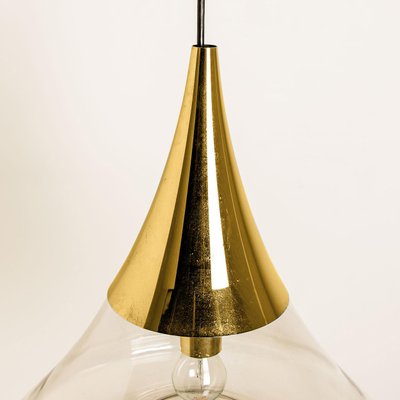 Cone Shape Brass & Clear Glass Pendant Light from Limburg-VDW-1308526