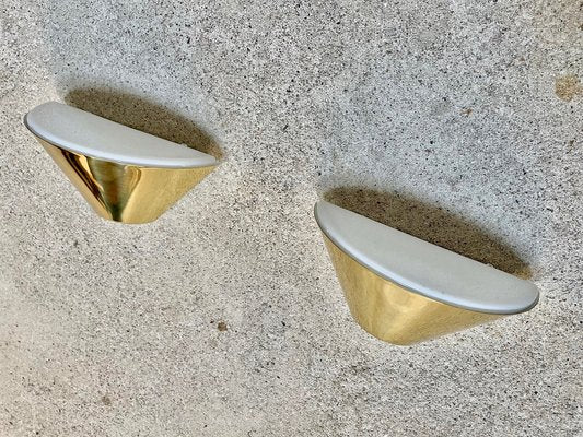 Cone-Shaped Brass Wall Lamps or Sconces by Glashütte Limburg, 1960s, Set of 2-JP-1020417