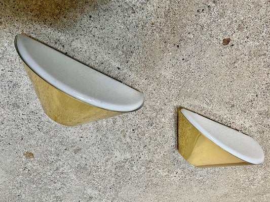 Cone-Shaped Brass Wall Lamps or Sconces by Glashütte Limburg, 1960s, Set of 2-JP-1020417