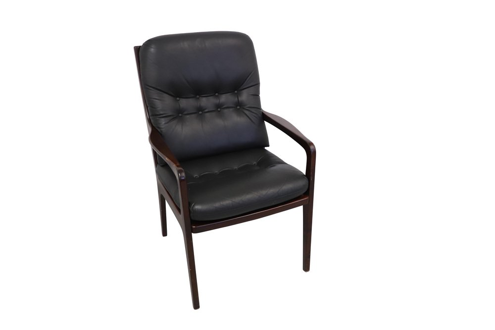 Conference Armchair in Leather with High Backrest by Eugen Schmidt, 1960-XTG-1352832