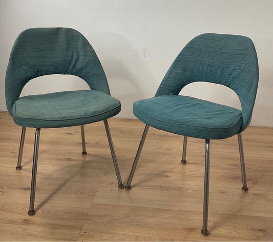 Conference Chairs with Steel Legs by Saarinen, 1960s, Set of 2