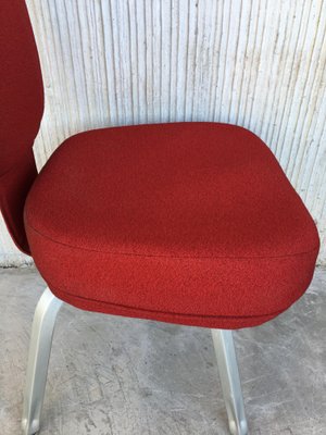 Conference or Dining Chairs in Steel and Red Wool, Set of 17-PSK-1002441