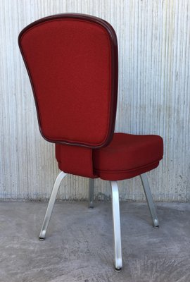 Conference or Dining Chairs in Steel and Red Wool, Set of 17-PSK-1002441