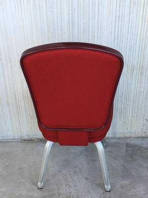 Conference or Dining Chairs in Steel and Red Wool, Set of 17-PSK-1002441