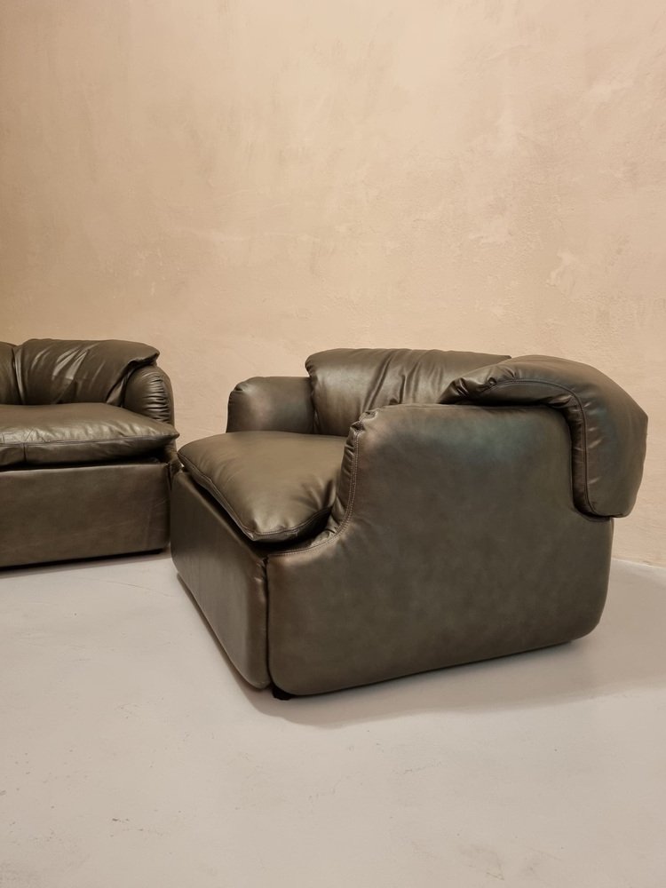 Confidential Armchairs by Alberto Rosselli for Saporiti Italia, 1970, Set of 2