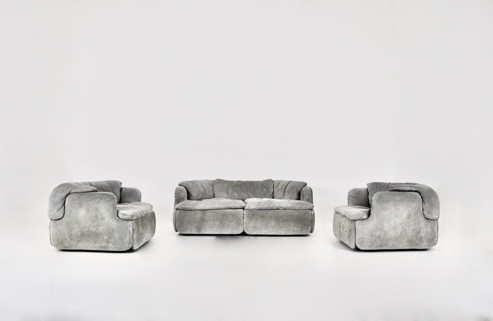 Confidential Sofa Set by Alberto Rosselli for Saporiti Italia, Set of 3