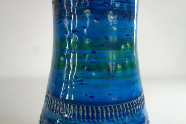 Conical Vase in Rimini Blue and Green Ceramic by Aldo Londi for Flavia Montelupo, Italy, 1960s-XTZ-1795927