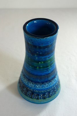 Conical Vase in Rimini Blue and Green Ceramic by Aldo Londi for Flavia Montelupo, Italy, 1960s-XTZ-1795927