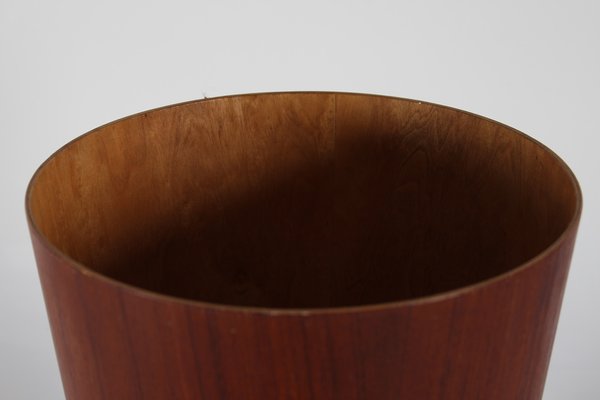 Conical Wastepaper Basket in Teak Veneer by Martin Åberg for Servex, Sweden, 1960s-QQ-1725523