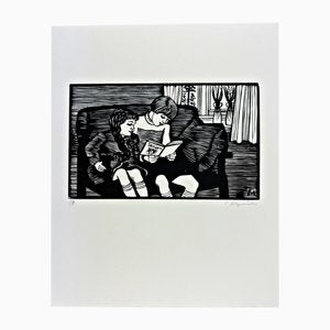 Conrad Felixmüller, Conrad Felixmüller the Picture Book (The Sisters), 1956, Woodblock Print-QFT-2016478