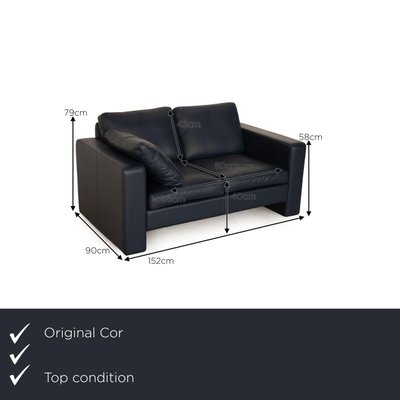 Conseta 2-Seater Sofa in Blue Leather from Cor-RQW-1818791