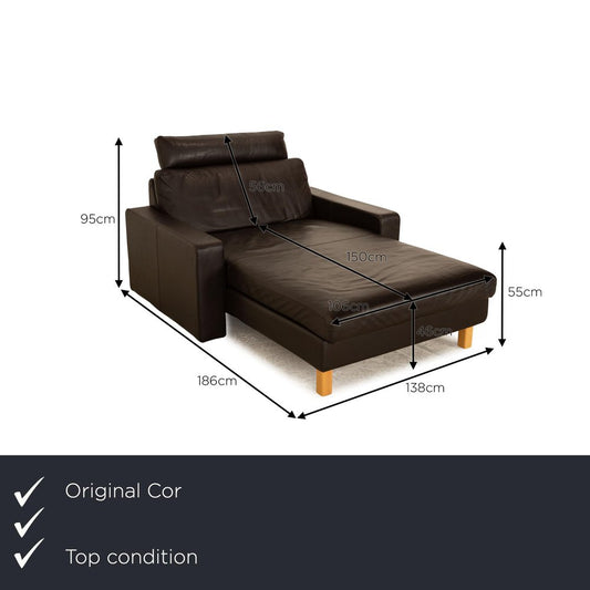 Conseta Lounger in Dark Brown Leather from Cor