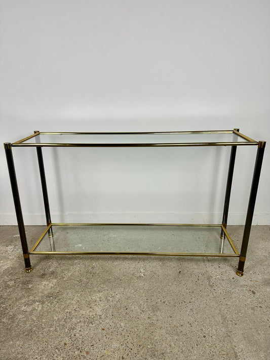 Console in Brown Metal and Brass, 1970s