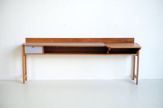 Console in Flamed Walnut and Gray Formica, Italy, 1955