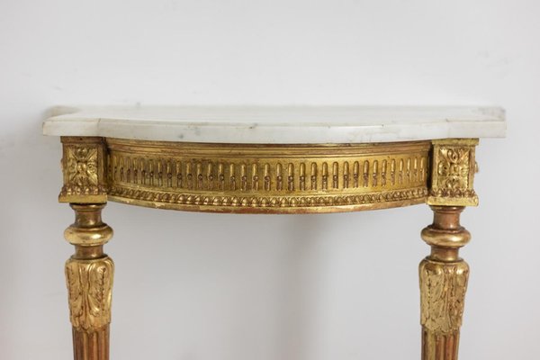 Console in Gilded and Carved Wood, Marble Top. 1880s-CEJ-2020872