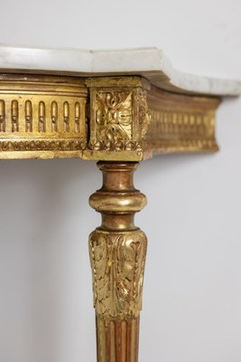 Console in Gilded and Carved Wood, Marble Top. 1880s-CEJ-2020872