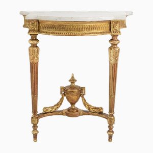 Console in Gilded and Carved Wood, Marble Top. 1880s-CEJ-2020872