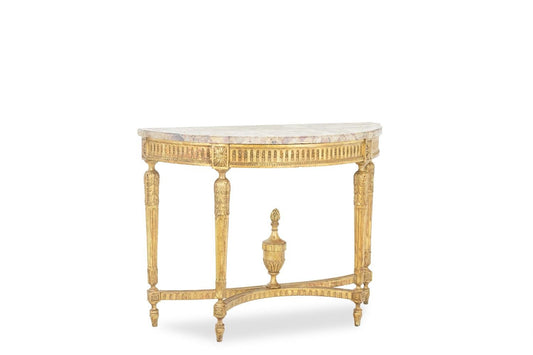 Console in Gilded Wood and Aleppo Breccia Marble, 1780s