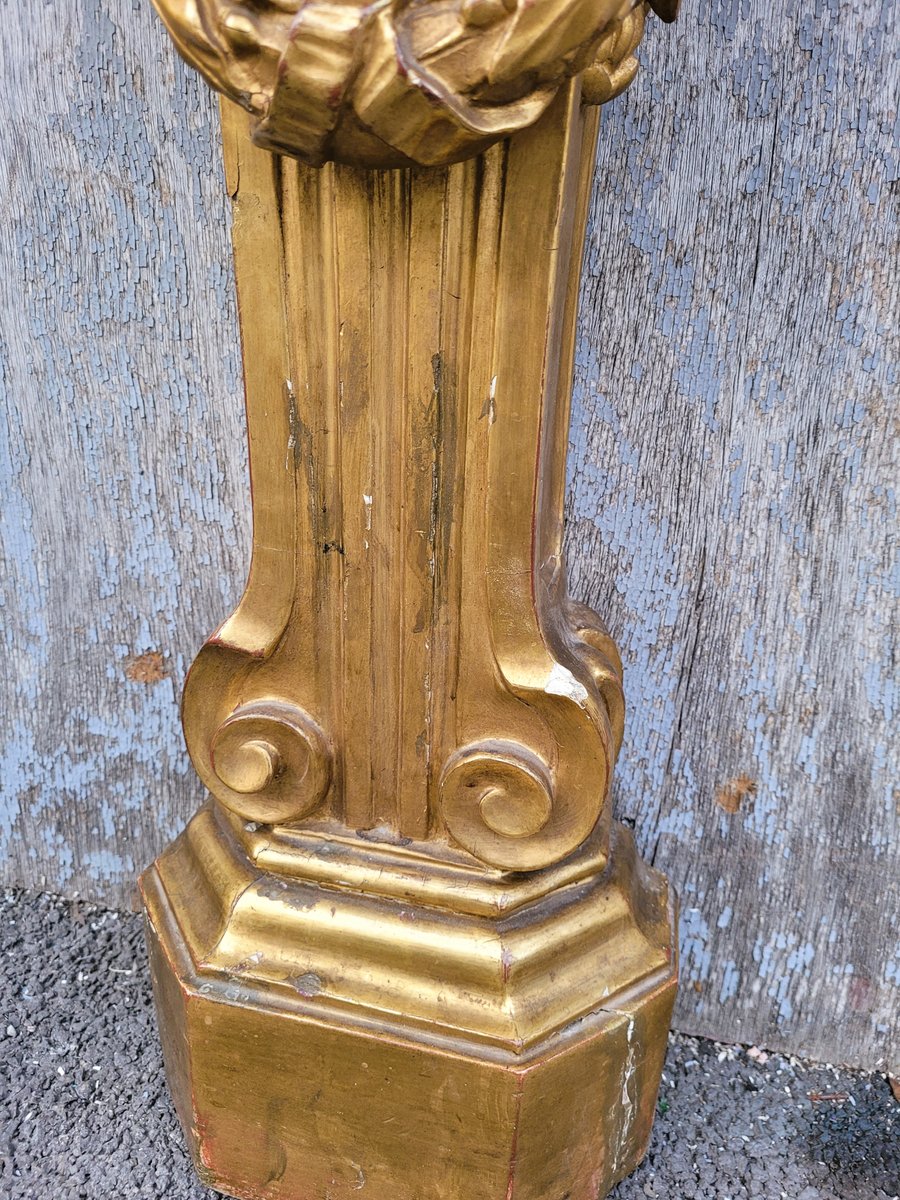 Console & Mirror in Golden Wood, Italy, 18th Century, Set of 2