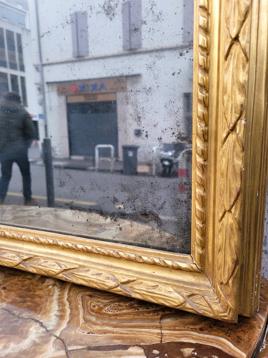 Console & Mirror in Golden Wood, Italy, 18th Century, Set of 2