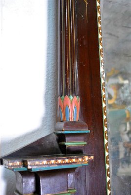 Console Table & Egyptomania Mirror in Polychrome Carved Wood, Madrasa Craft School, Early 20th-Century-SYQ-1115828