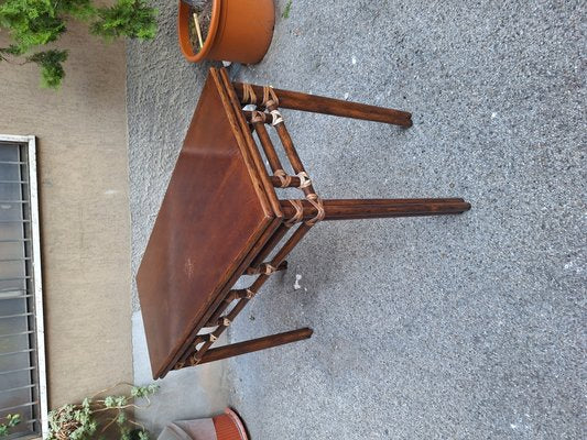 Console Table in Bamboo and Leather by Lyda Levi for McGuire, 1970s-OHK-1822836