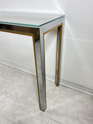 Console Table in Chromed Metal and Brass, 1960s-YST-2021684