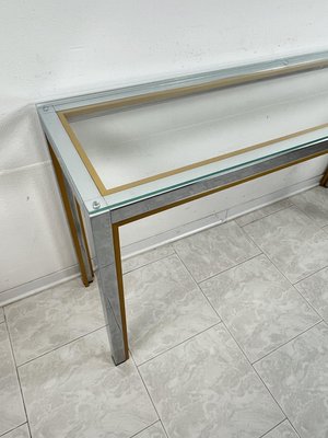 Console Table in Chromed Metal and Brass, 1960s-YST-2021684