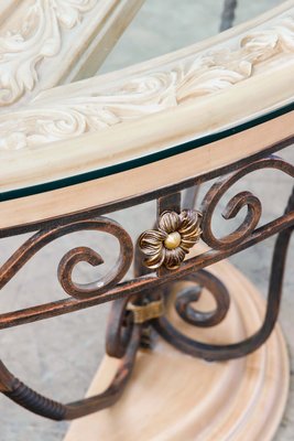 Console Table in Patinated Iron and Crystal-PTH-1335668