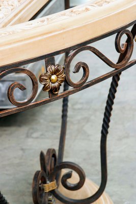 Console Table in Patinated Iron and Crystal-PTH-1335668