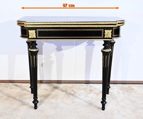 Console Table of Blackened Wooden Games, 19th Century-RVK-1700967