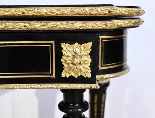 Console Table of Blackened Wooden Games, 19th Century-RVK-1700967