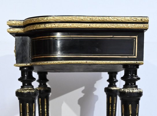 Console Table of Blackened Wooden Games, 19th Century-RVK-1700967