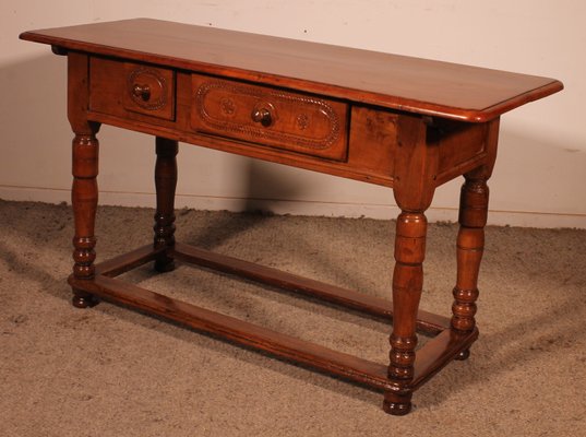 Console with Two Drawers in Cherry Wood, 18th Century-HPU-2022807