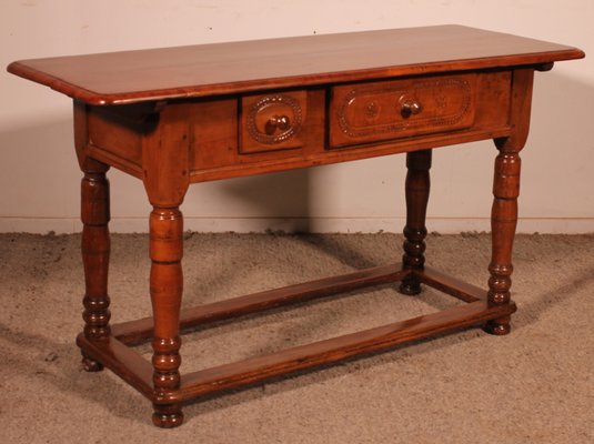 Console with Two Drawers in Cherry Wood, 18th Century-HPU-2022807