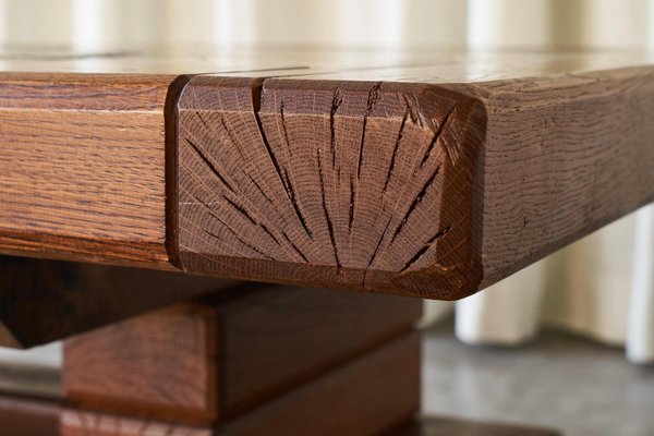 Constructivist Coffee Table in Oak and Ceramic, 1960s-FEW-2026379