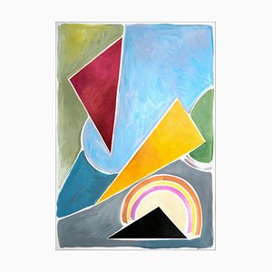 Constructivist Triangles in Pastel Primary Tones, Abstract Geometric Shapes, 2021-RWC-988839