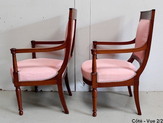 Consulate Period Mahogany Armchairs, Early 19th Century, Set of 2-RVK-930740