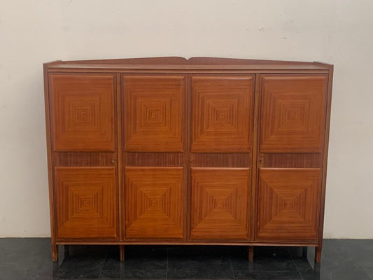 Container in Mahogany with Finely Inlaid Bosses by Paolo Buffa, 1950