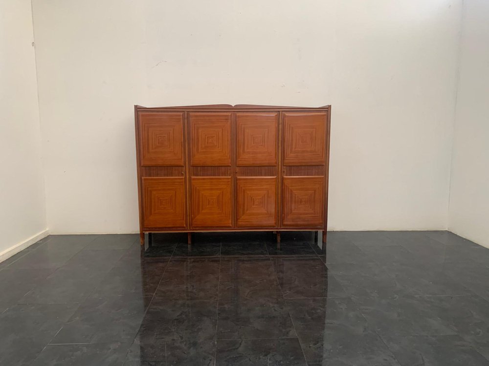 Container in Mahogany with Finely Inlaid Bosses by Paolo Buffa, 1950