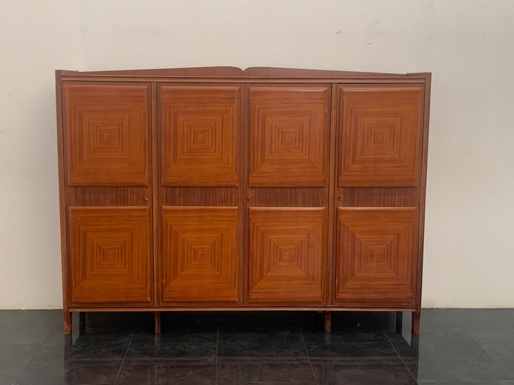 Container in Mahogany with Finely Inlaid Bosses by Paolo Buffa, 1950